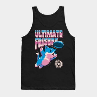 Ultimate Frisbee Cat - Retro Frisbee cat Bid Bidginity | Diving for the disc | Perfect Gift for the Pro Ultimate Frisbee Player Professional Tank Top